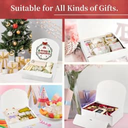 6PCS Large White Gift Box, 27x20x8cm Luxury Wedding Christmas Gift Box for Groomsman Proposal, Birthday Halloween Packaging