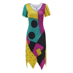 Halloween Dress Suit Women Cosplay Costume Funny Wig Socks Set Movie Dress Up Carnival Gown Party Outfit