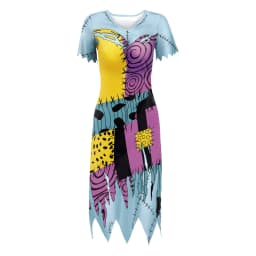 Halloween Dress Suit Women Cosplay Costume Funny Wig Socks Set Movie Dress Up Carnival Gown Party Outfit