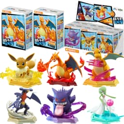 Gengar Charizard Eevee Dragonite Gardevoir Garchomp Anime Figure Model Peripheral Assemble Toys Blind Box Ornament Birthday Gift