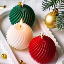 3D Rotate Ball Silicone Candle Mold Winter Christmas Souvenirs DIY Stripes Aromath Soap Resin Plaster Crafts Making Home Decor