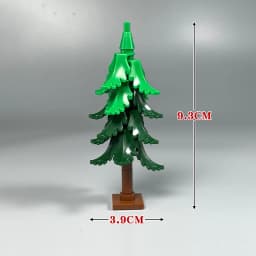 DIY Pine Tree Model Kit - Snowy Christmas Tree Street Forest Compatible with Building Blocks & Assemble Particles