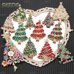 SKEDS 2026 Summer New Design Christmas Tree Brooch Luxury Jewelry Women's High-End Exquisite Pin Badges Wedding Corsage