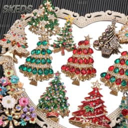 SKEDS 2026 Summer New Design Christmas Tree Brooch Luxury Jewelry Women's High-End Exquisite Pin Badges Wedding Corsage