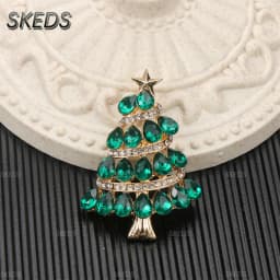 SKEDS 2026 Summer New Design Christmas Tree Brooch Luxury Jewelry Women's High-End Exquisite Pin Badges Wedding Corsage