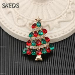 SKEDS 2026 Summer New Design Christmas Tree Brooch Luxury Jewelry Women's High-End Exquisite Pin Badges Wedding Corsage