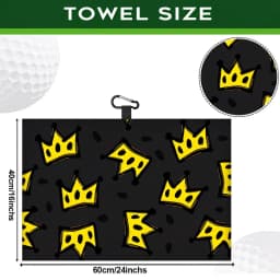 2pcs King Crown Large Golf Towel | Super Absorbent Waffle Fabric, Fast Cleaning, Golf Bowling Lovers' Creative Christmas Gift