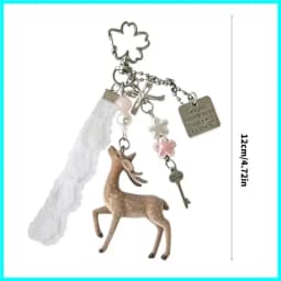 3D Christmas Elk Keychains Ring For Women Men Deer Animal Pendant Bag Box Car Charm Jewelry