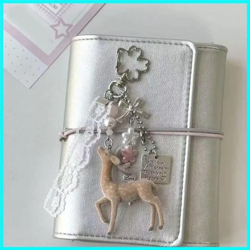 3D Christmas Elk Keychains Ring For Women Men Deer Animal Pendant Bag Box Car Charm Jewelry
