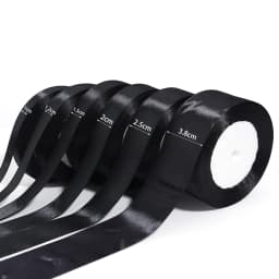 25yards 10/12/15/30/25/38mm Luxury Black Satin Ribbon Gifts Wrapping Ribbons For DIY Christmas Birthday Party Wedding Decoration