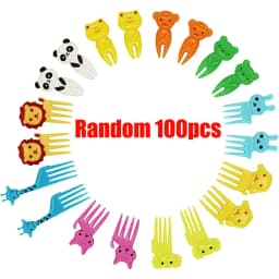10-120pcs Animal Farm Fruit Fork Mini Cartoon Children Snack Cake Dessert Food Pick Toothpick Bento Lunches Party Christmas gift