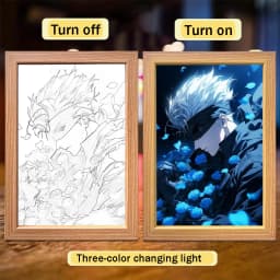 Anime Character Satoru Gojo Photo Frame Led Three-Color Light Photo Frame Painting Decoration Christmas Gift Moonlight Lamp