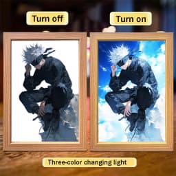 Anime Character Satoru Gojo Photo Frame Led Three-Color Light Photo Frame Painting Decoration Christmas Gift Moonlight Lamp