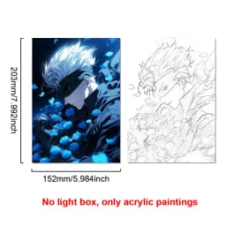 Anime Character Satoru Gojo Photo Frame Led Three-Color Light Photo Frame Painting Decoration Christmas Gift Moonlight Lamp