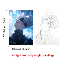 Anime Character Satoru Gojo Photo Frame Led Three-Color Light Photo Frame Painting Decoration Christmas Gift Moonlight Lamp