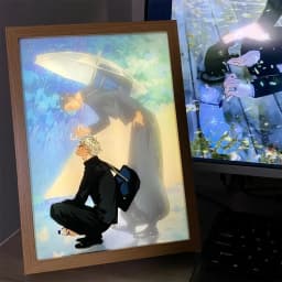 Anime Character Satoru Gojo Photo Frame Led Three-Color Light Photo Frame Painting Decoration Christmas Gift Moonlight Lamp