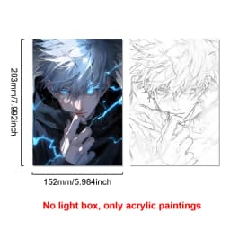 Anime Character Satoru Gojo Photo Frame Led Three-Color Light Photo Frame Painting Decoration Christmas Gift Moonlight Lamp