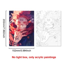 Anime Character Satoru Gojo Photo Frame Led Three-Color Light Photo Frame Painting Decoration Christmas Gift Moonlight Lamp