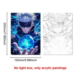 Anime Character Satoru Gojo Photo Frame Led Three-Color Light Photo Frame Painting Decoration Christmas Gift Moonlight Lamp