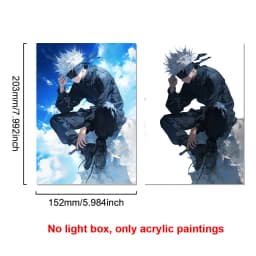 Anime Character Satoru Gojo Photo Frame Led Three-Color Light Photo Frame Painting Decoration Christmas Gift Moonlight Lamp