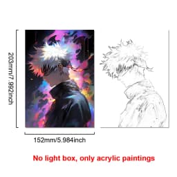 Anime Character Satoru Gojo Photo Frame Led Three-Color Light Photo Frame Painting Decoration Christmas Gift Moonlight Lamp