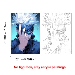 Anime Character Satoru Gojo Photo Frame Led Three-Color Light Photo Frame Painting Decoration Christmas Gift Moonlight Lamp