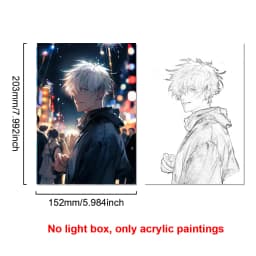 Anime Character Satoru Gojo Photo Frame Led Three-Color Light Photo Frame Painting Decoration Christmas Gift Moonlight Lamp