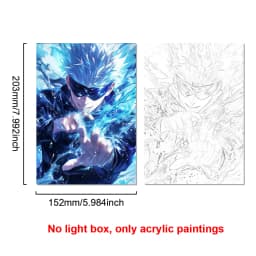 Anime Character Satoru Gojo Photo Frame Led Three-Color Light Photo Frame Painting Decoration Christmas Gift Moonlight Lamp