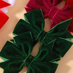 2pcs Vintage Velvet Bow Girls Hair Clip Sweet Red Green Bowknot Hairpins Barrette Headwear Christmas Festival Hair Accessories