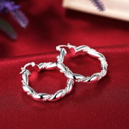 Hot new High quality 925 Sterling Silver hoop Earrings for Woman fashion party wedding Jewelry elegant Christmas Gifts