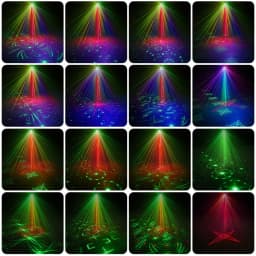 60 128 Modes Mini RGB LED Disco Party Light DJ Laser Projector USB Rechargeable UV Lamp for Wedding Home Party Christmas Decor