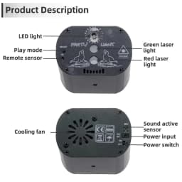 60 128 Modes Mini RGB LED Disco Party Light DJ Laser Projector USB Rechargeable UV Lamp for Wedding Home Party Christmas Decor