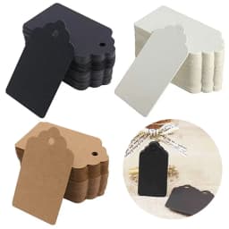 50Pcs/100Pcs Thank You Handmade Gift Tags Kraft Paper Hang Tag Label Cards for Wedding Birthday Christmas Party Decorations