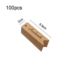 50Pcs/100Pcs Thank You Handmade Gift Tags Kraft Paper Hang Tag Label Cards for Wedding Birthday Christmas Party Decorations