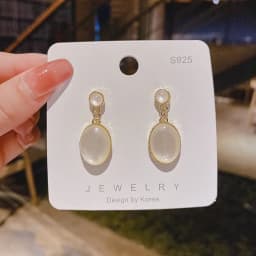 Sweet Opal Water Drop Irregular Round Oval Geometry Dangle Earring for Women Personality Simple Jewelry Wholesale Christmas Gift