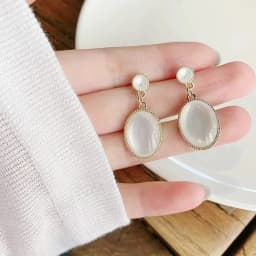 Sweet Opal Water Drop Irregular Round Oval Geometry Dangle Earring for Women Personality Simple Jewelry Wholesale Christmas Gift