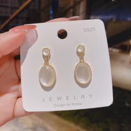 Sweet Opal Water Drop Irregular Round Oval Geometry Dangle Earring for Women Personality Simple Jewelry Wholesale Christmas Gift