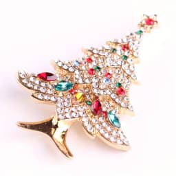 Women Men Fashion Exquisite Christmas Tree Crystal Brooch Badges Elegant Lady Festival New Yearl Gift Pin