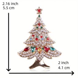 Women Men Fashion Exquisite Christmas Tree Crystal Brooch Badges Elegant Lady Festival New Yearl Gift Pin