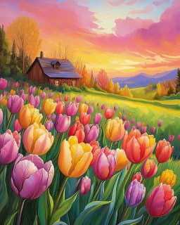 Painting By Numbers Colorful Tulips Acrylic Paint Canvas Dropshipping Portrait Family Children Photo Christmas Gifts