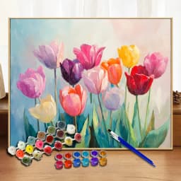 Painting By Numbers Colorful Tulips Acrylic Paint Canvas Dropshipping Portrait Family Children Photo Christmas Gifts