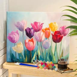 Painting By Numbers Colorful Tulips Acrylic Paint Canvas Dropshipping Portrait Family Children Photo Christmas Gifts
