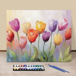 Painting By Numbers Colorful Tulips Acrylic Paint Canvas Dropshipping Portrait Family Children Photo Christmas Gifts