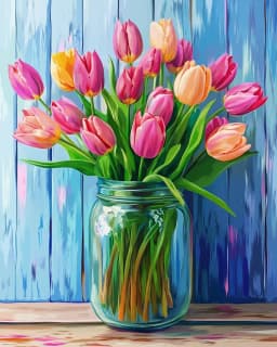Painting By Numbers Colorful Tulips Acrylic Paint Canvas Dropshipping Portrait Family Children Photo Christmas Gifts