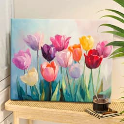 Painting By Numbers Colorful Tulips Acrylic Paint Canvas Dropshipping Portrait Family Children Photo Christmas Gifts