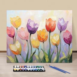Painting By Numbers Colorful Tulips Acrylic Paint Canvas Dropshipping Portrait Family Children Photo Christmas Gifts