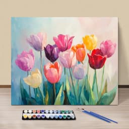 Painting By Numbers Colorful Tulips Acrylic Paint Canvas Dropshipping Portrait Family Children Photo Christmas Gifts