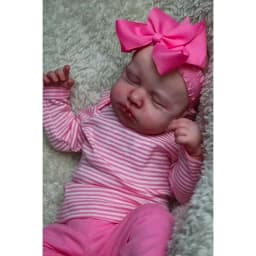 MRB 50CM Already Finished Reborn Baby LouLou Asleep Doll Lifelike 3D Skin Visible Veins Handmade Doll Christmas Gift For Girl