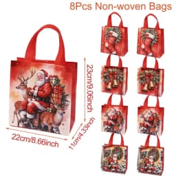 4/8pcs Christmas Gift Bag Santa Non-Woven Bag Christmas Decorations For Home 2025 Xmas Navidad Noel Gifts New Year Packaging Bag