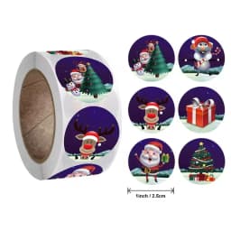 100-500PCS Merry Christmas Stickers Small Stickers for Rolling Sticker Pack Roll Packing Labels